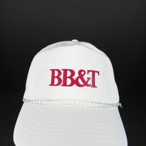 BB&T Embroidered Logo Men's White Wide Brim w/Braid Adj Strap Back Cap Hat